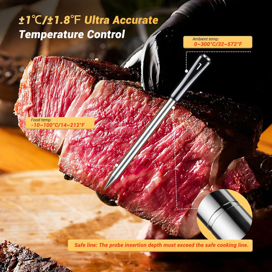 INKBIRD Three-Mode Wireless Meat Thermometer INT-14-BW Smart WiFi Bluetooth Food Thermometer IP67&4 Probes for BBQ, Grill, Oven power tools