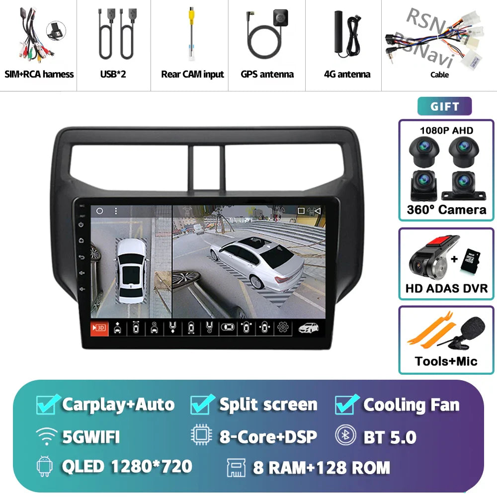 Android 14 Carplay Auto 2K Screen Car Radio BT Multimedia Player For Toyota Rush 2017 - 2020 Autoradio GPS Stereo 2din Head Unit