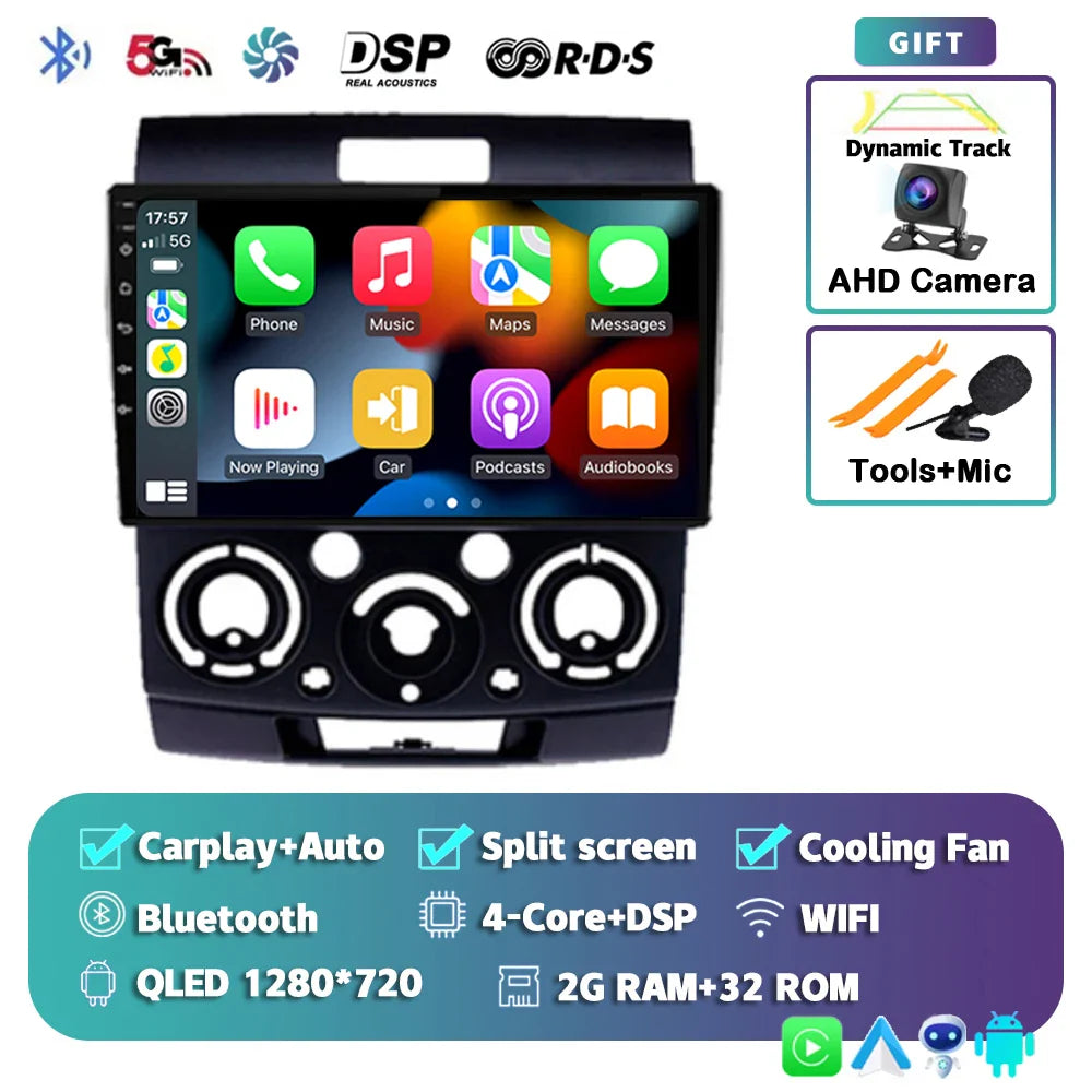 Android 14 Car Radio For Ford Everest Ranger Mazda BT50 BT-50 2006 2007 2008 - 2010 Multimedia Video Unit Head Player Stereo GPS