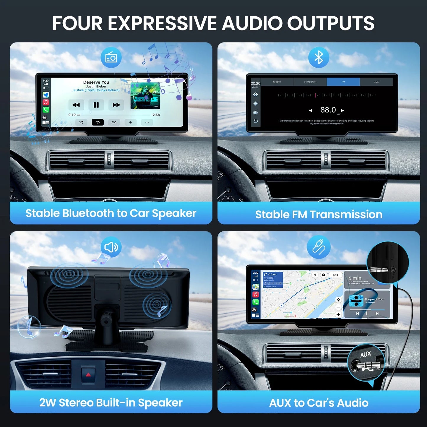 Movyxor 10.26 Wireless Carplay Android Auto Screen Auto BT Mirror Cast HD GPS Navigation Plug Play All Cars 2025 Model