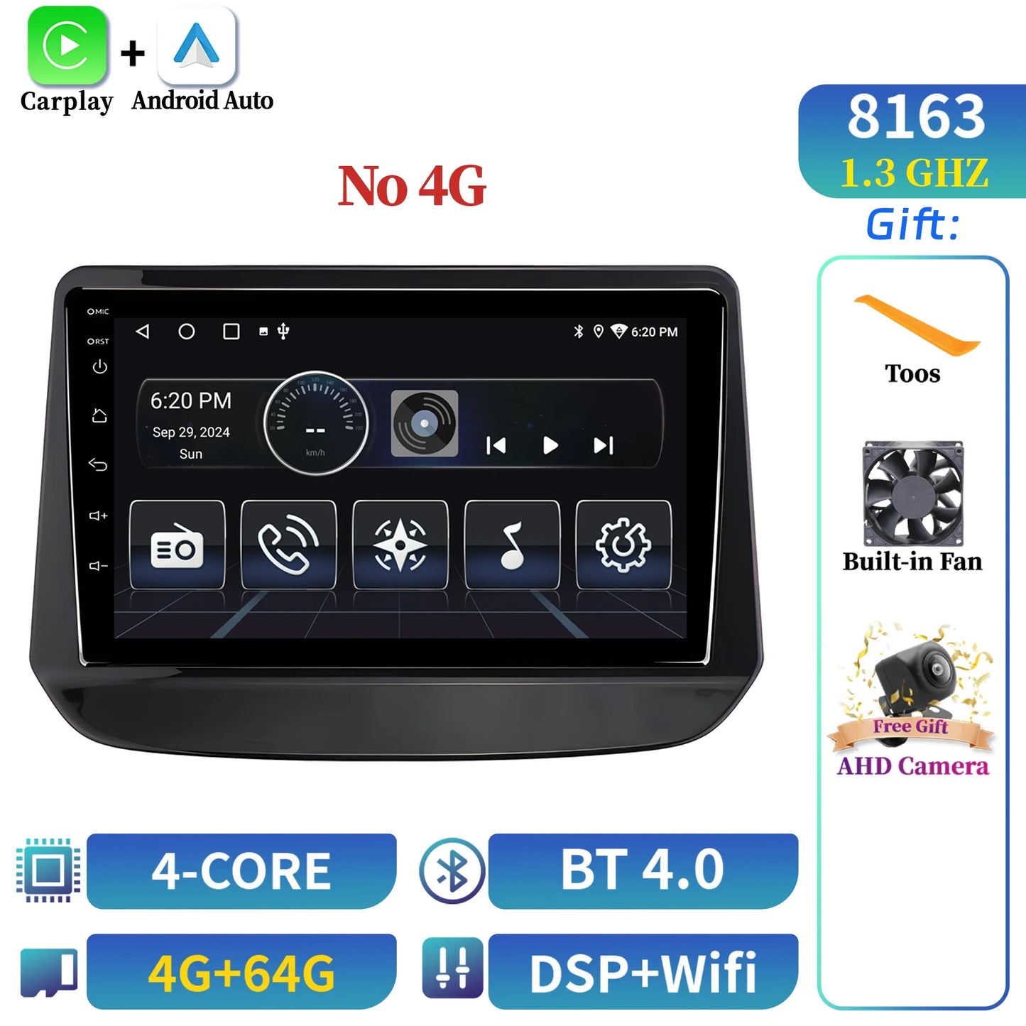 Android 14 Car Radio For Holden Chevrolet Onix Cavalier 2020 2021 Multimedia Wireless BT Carplay Navigation 7862 2K QLED Screen