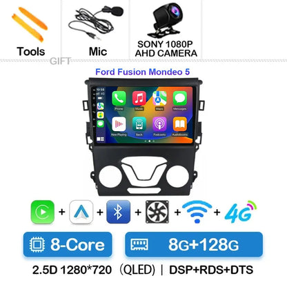 Android 15 Carplay Auto 4G WIFI GPS For Ford Mondeo 5 Fusion 2012-2019 Car Radio Multimedia Player Video Stereo Head Unit 2din