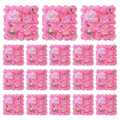 18pcs 3D Flowers Wall Backdrop16.5* 16.5Inch  Artificial Silk Roses Panels Home decoration Floral Ideal for Wedding Celebrations