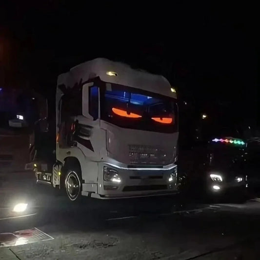 Devil's Eye LED display screen truck cab Front windshield LED decorative light Warning blink Animation display Car accessories
