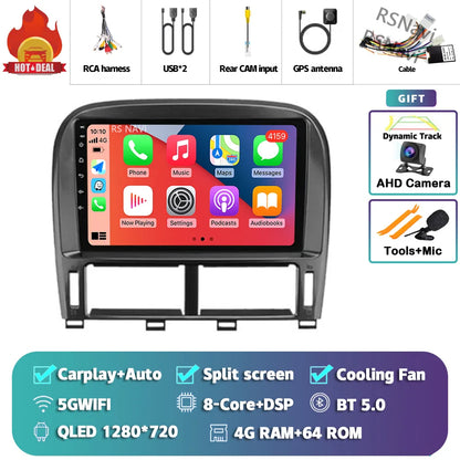 Android 14 Carplay Auto Car Radio Multimedia Player For Lexus LS430 XF30 LS 430 2000 - 2006 DSP Autoradio Stereo 2din Head Unit