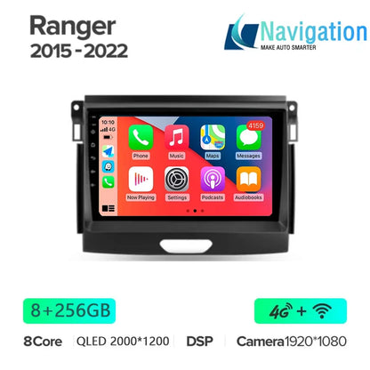 Android 15 Car Radio Stereo QLED Screen For Ford Ranger 2015 2016 2017 2018 2019-2022 GPS Multimedia Carplay Autoradio Head unit