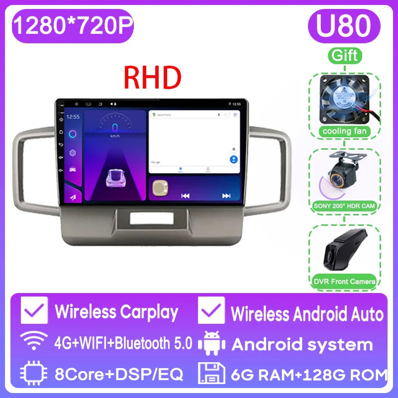 WIFI For Honda Freed 1 2008 - 2016 Car Radio Multimedia Video Player Navigation GPS Android Auto QLED Screen No 2din 2 din DVD