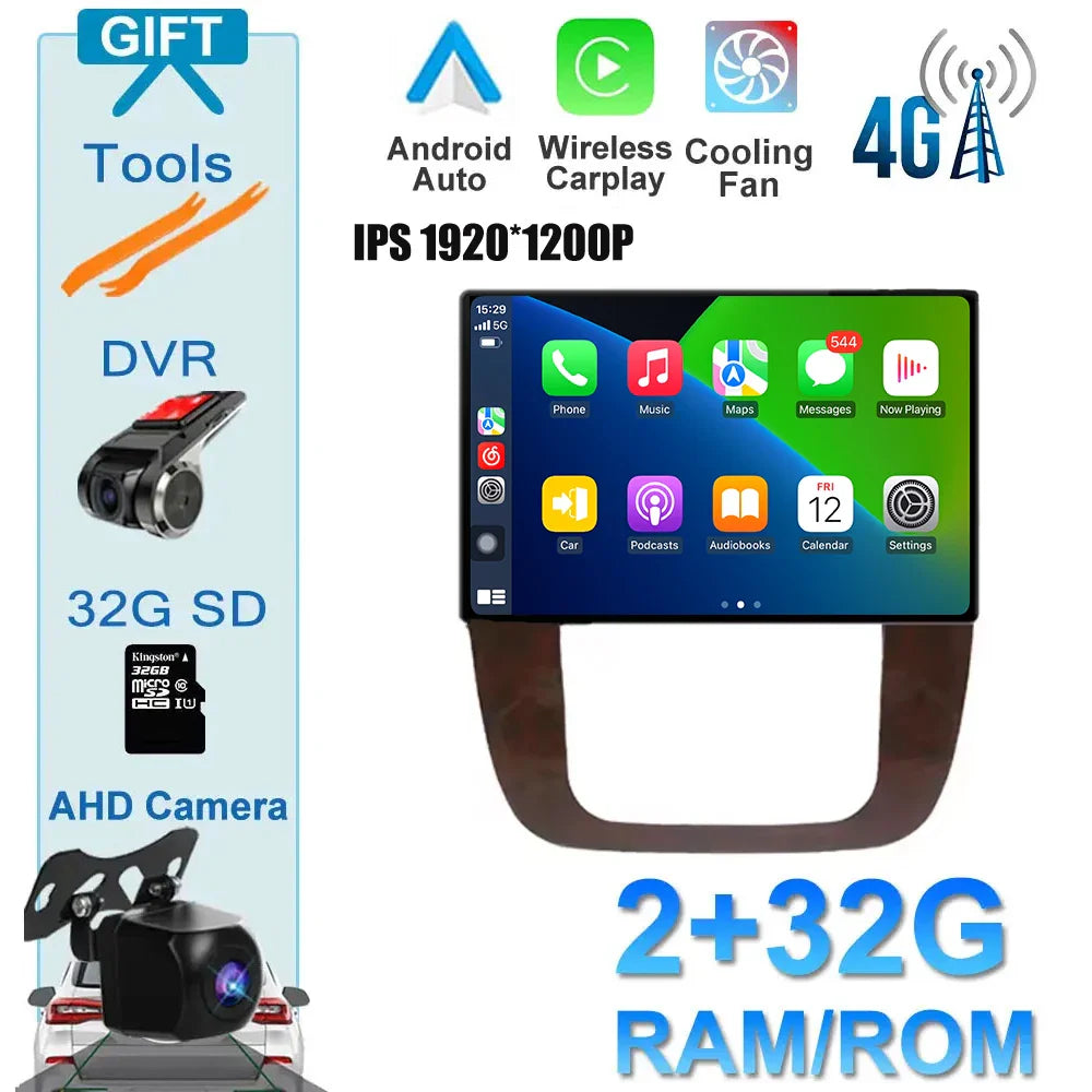 Android 14 Car Radio For GMC Yukon Chevrolet Tahoe Suburban 2008 - 2012 13.1Inch Screen GPS Navigation Wireless Carplay 4G WIFI