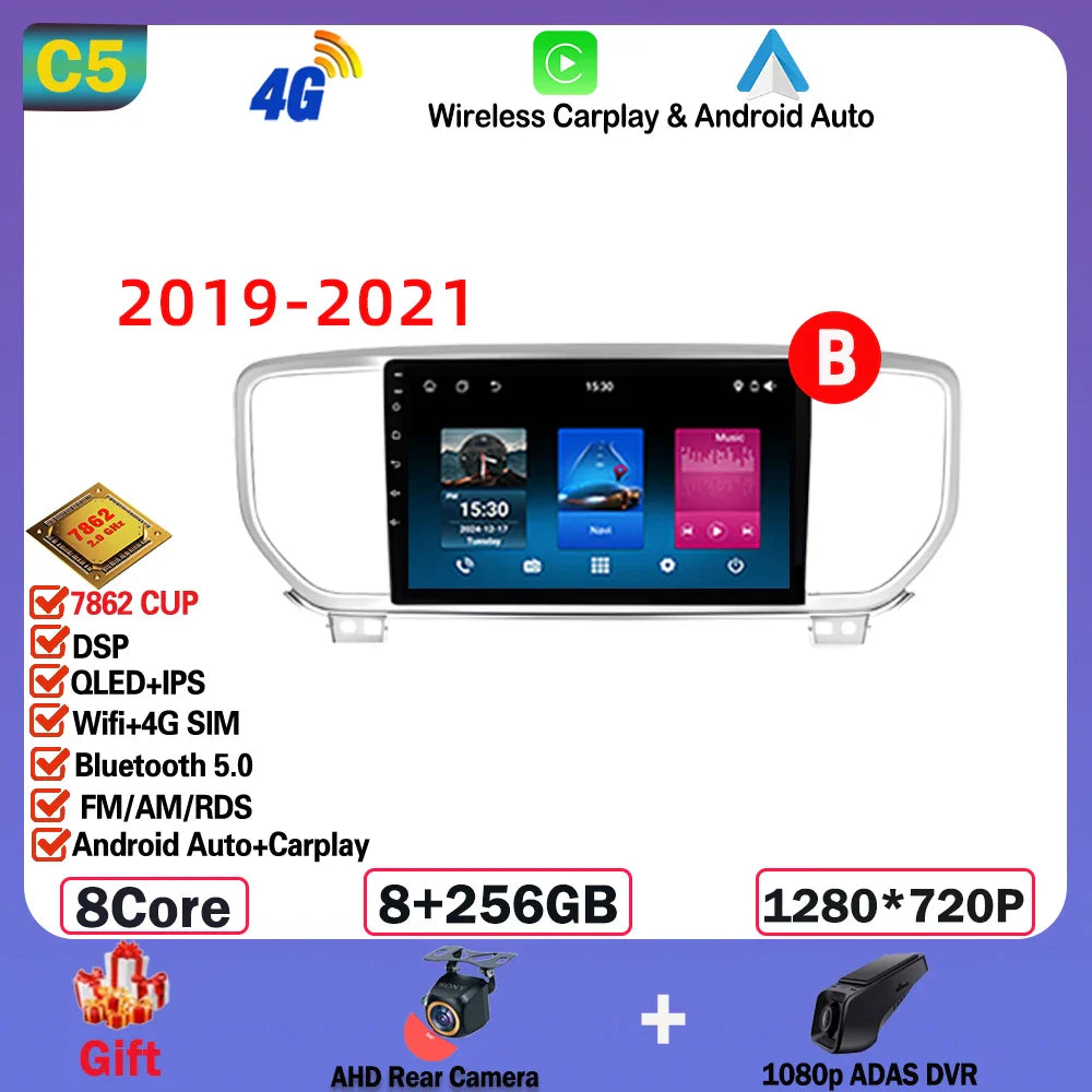Android  For KIA Sportage 4 2016-2018 2019-2021 Multimedia Video Player Navigation GPS Stereo Wireless Carplay DSP WIFI NO 2DIN