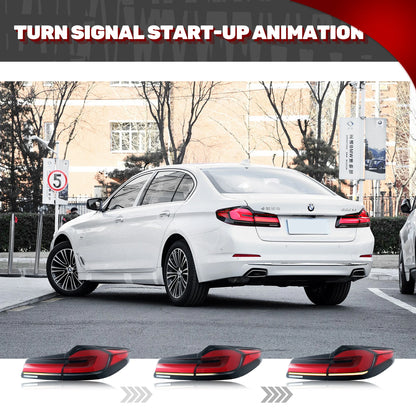 LED Facelift Tail Lights for BMW G30 F90 M5 5-Series 2017-2020 Sequential Turn Signal Rear Lamps Assembly