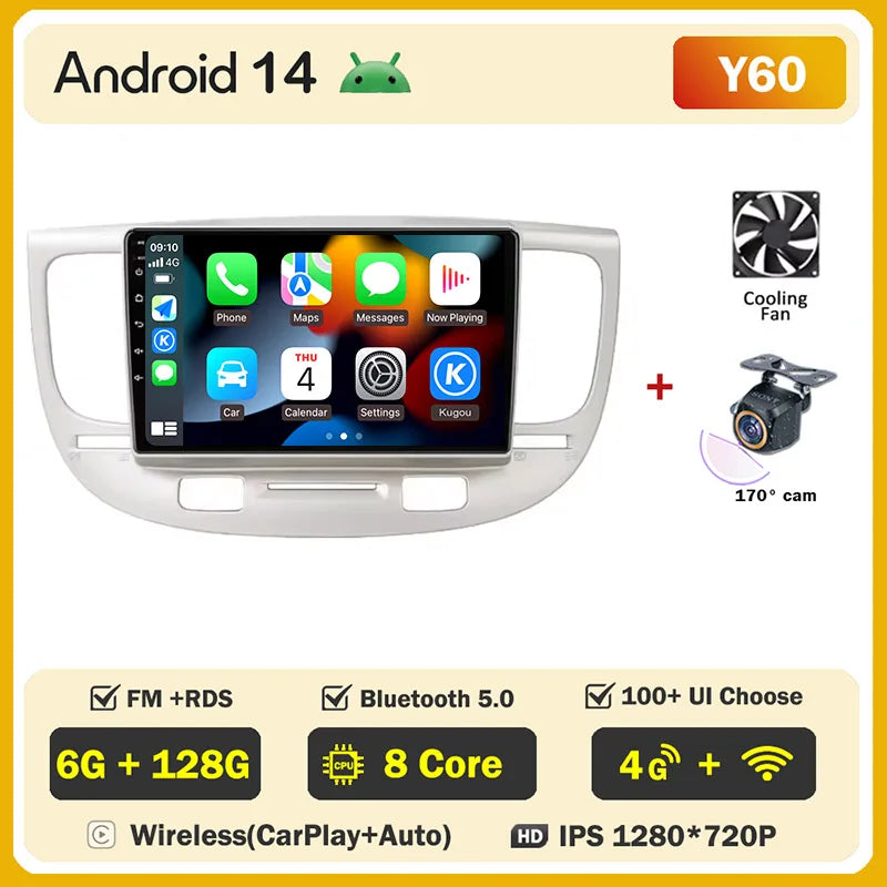 Android 2 din For Kia RIO 2 2005 - 2011 Car Radio Multimedia GPS Navigation Player Auto NO 2din DVD Screen Carplay Stereo WIFI