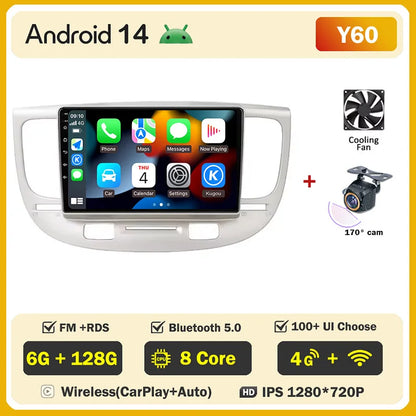 Android 2 din For Kia RIO 2 2005 - 2011 Car Radio Multimedia GPS Navigation Player Auto NO 2din DVD Screen Carplay Stereo WIFI