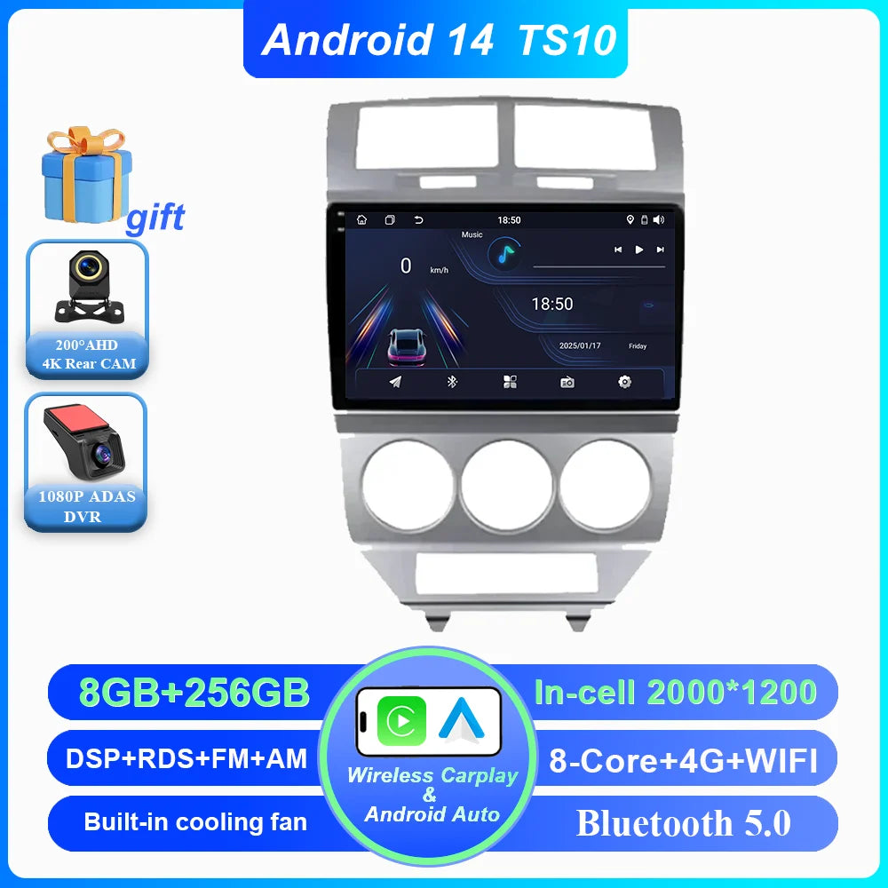 Android Car Radio Multimidia Player For Dodge Caliber Jeep Compass 1 MK Patriot 2006 - 2010 Auto GPS Navigation Carplay 2din DVD