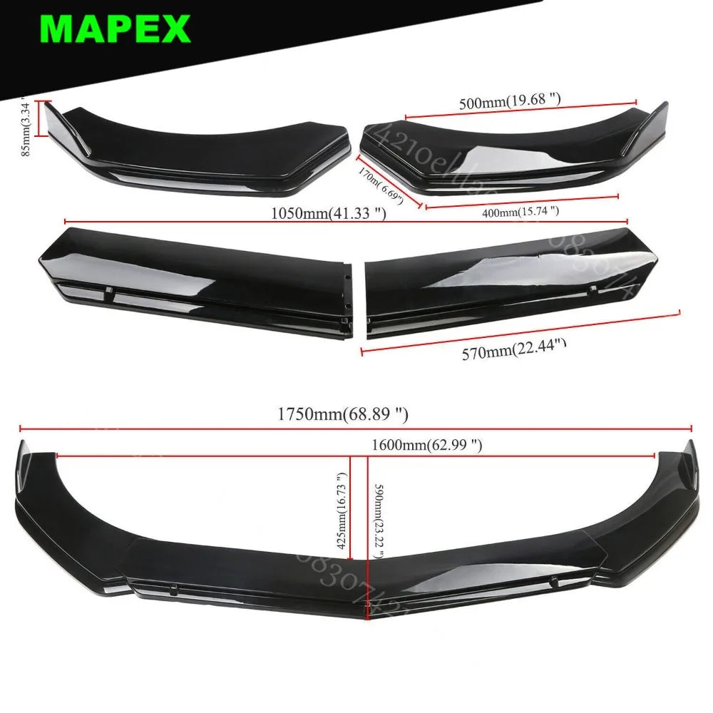 For Infiniti G37 Coupe Front Bumper Lip Spoiler Chin Splitter Body Kits Glossy