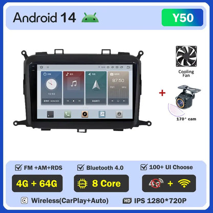 Android 14 Carplay Auto Car Radio For Kia Carens 2013 - 2018 Multimedia Player Auto Radio GPS Navigation TV Head Unit No 2 Din