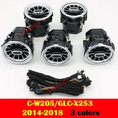 For Benz C/GLC/A/CLA/GLA/E/S/G For AMG W205 X253 W176 W117 W156 W213 W222 W464 Led Turbine Nozzle Ambient Light Air Vent Lamp
