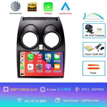 Android 14 2 DIN untuk Nissan Qashqai 1 J10 2006-2014 Radio Mobil Navigasi Pemutar Multimedia DVD Carplay Stereo Speaker Unit Ke