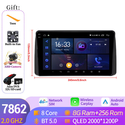 For Chrysler Grand Voyager 5 2011-2015 Android 14 Car Radio Stereo Multimedia Video Player Navigation Carplay BT 2K QLED Screen
