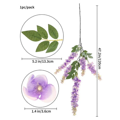 120cm artificiel Abler géant glycine longues Branches fleurs mariage décor à la maison salon toile de fond Arrangement fleur sus