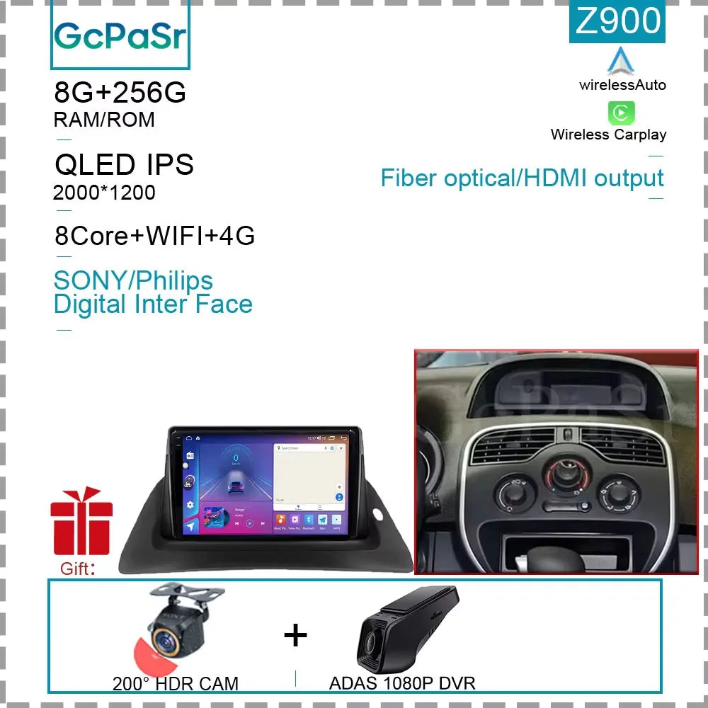 Car Radio Android For Renault kangoo 2008 2009 2010 2011 2012 2013 2014 2015 - 2018 Multimedia Player GPS Carplay Android Auto