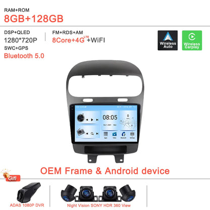 Android14 2K Incell Screen For Dodge Journey Fiat Leap 2012 - 2020 Car Dvd Auto Radio Stereo Multimedia Player GPS Navigation 5G