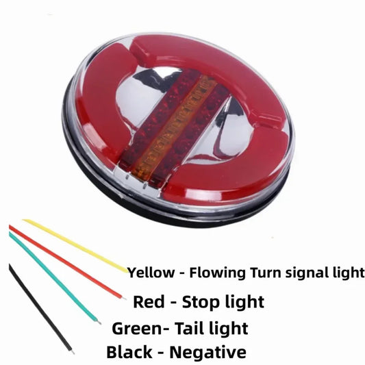 6pcs 12V 24V Sequential Dynamic LED Truck Trailer Tail Light DRL Flow Running Trun Signal Rear Brake Stop Lamp Caravan Tractor
