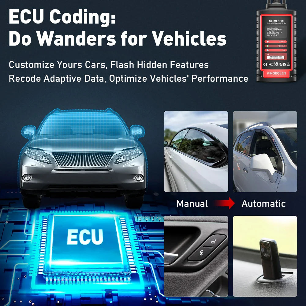 Thinkdiag 2,Ediag plus obd2 diagnostic tools add CAN FD protocol Bluetooth 5.0 ECU coding Active test All system OBD2 scanner