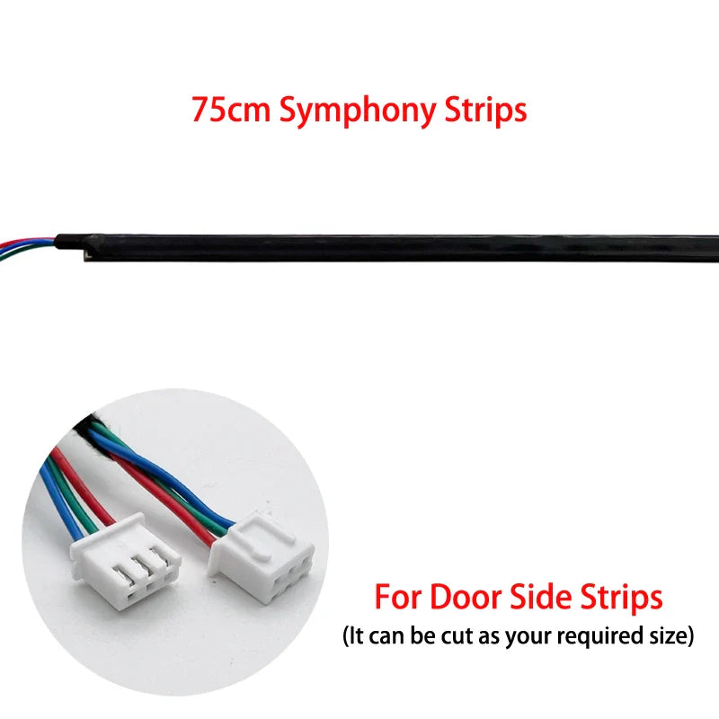 18 in 1 LED Symphony Guide Fiber Optic Car Ambient Lights Replacement Interior Acrylic Light Atmosphere for Replace the Broken