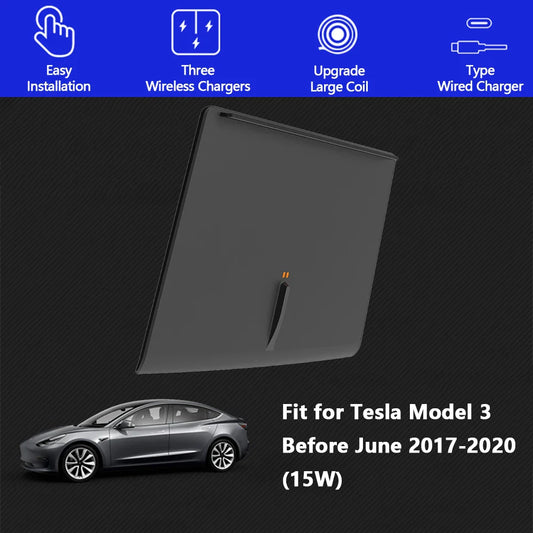 15w 10w Charger Pad for Tesla Model 3 with Light Automobile Car Accessories Automotive Wireless Charging Pad