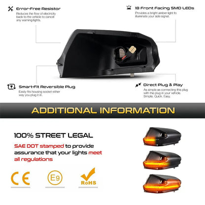 2Pcs Canbus LED Dynamic Side Mirror Lights Turn Signal Blinker Lamps For Mercedes Benz Sprinter W906 Volkswagen Crafter 06-2021