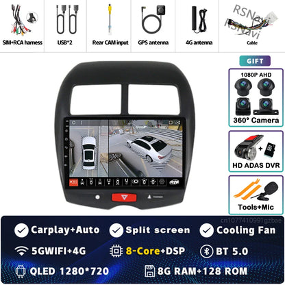 Android 14 For Mitsubishi ASX 1 2010 - 2016 2K QLED Android Car Radio Multimedia Video Player GPS Stereo CarPlay 4G Head Unit