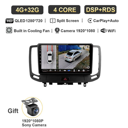 12G+256G  For Infiniti  G4 G25 G35 G37 2006 - 2013 Car Radio Multimedia Video Player Navigation GPS Android Carplay No 2 Din DVD