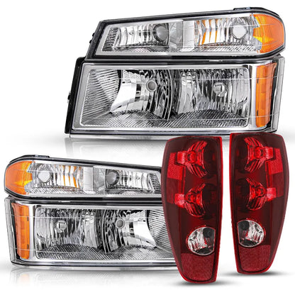 Headlight and Tail Light Assembly Pair Set for 2004-2012  Colorado/GMC Canyon 2006-2008 I-Series Factory OE