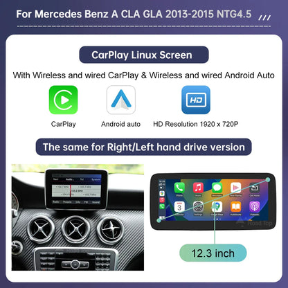 Touch Screen Car Radio for Mercedes Benz A B Class W176 CLA GLA W246 NTG4.5 Multimedia GPS With Carplay Android Auto Mirroring