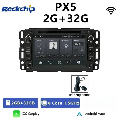 CHSTEK Car Radio Carplay DVD For GMC Chevrolet Yukon Denali Acadia Traverse Silverado Express Android 14 Bluetooth WIFI GPS RDS