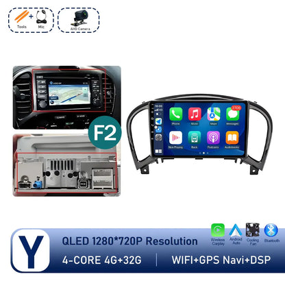 Carplay Android OS for Nissan Juke YF15 2010 - 2014 QLED Touch Screen 9 '' Car Radio Stereo Player GPS Navigation WiFi Head Unit