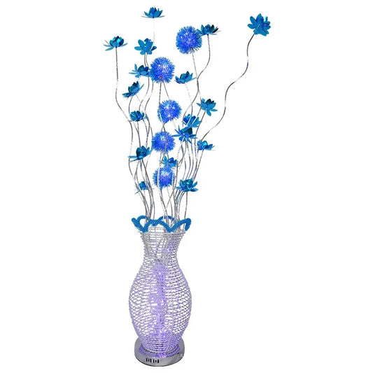 86LIGHT Nordic Blue Floor Lamp Modern Art Living Room Bedroom Hotel  Aluminum Wire LED Originality Flower Light