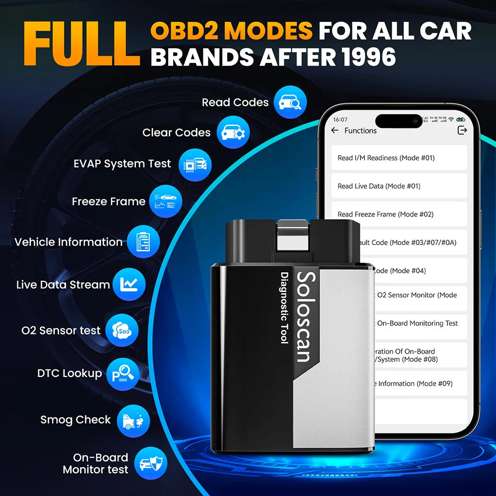 [Lifetime free update] Kingbolen Soloscan Full System Car Diagnostic Tool ALL Reset  Services BI Directional OBD2 Scanner