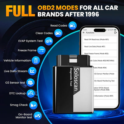 [Lifetime free update] Kingbolen Soloscan Full System Car Diagnostic Tool ALL Reset  Services BI Directional OBD2 Scanner