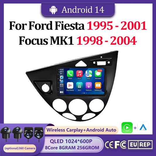 Car Radio 7inch Autoradio for Ford Fiesta 1995-2001 Focus MK1 1998-2004 Multimedia Video Car Radio Player DSP Carplay Android