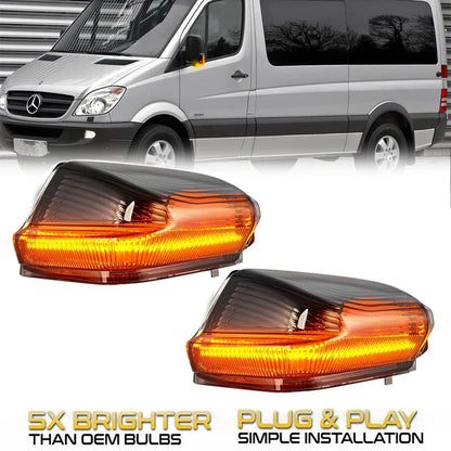 2Pcs Front LED Dynamic Side Mirror Light Turn Signal Lamp For VW Crafter Mercedes Sprinter 2006-2017 0018229020