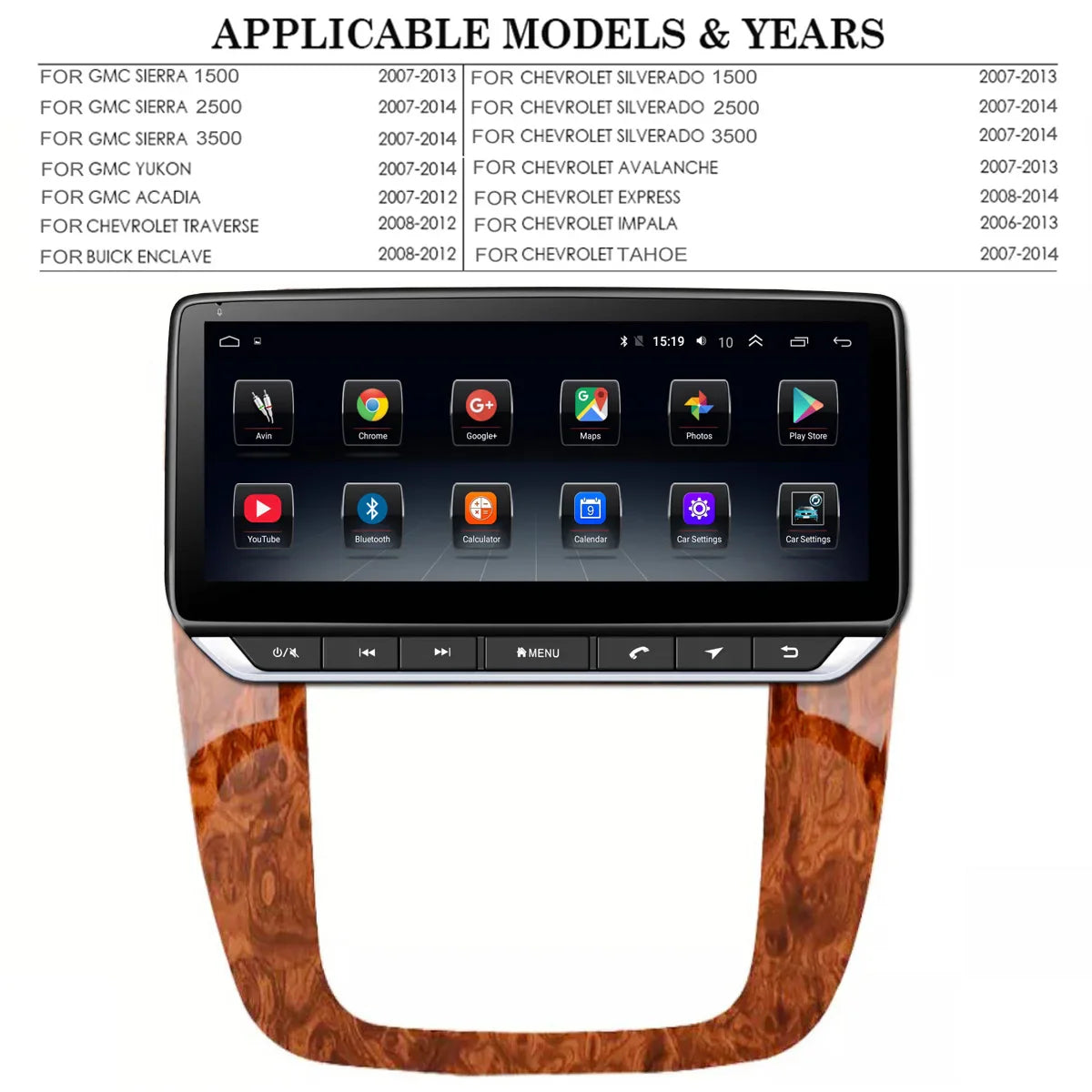Topdisplay 10.25" QLED Touchscreen Car Radio for GMC Sierra Yukon Acadia 2007-2013 8-Core CPU CarPlay Android Auto Screen