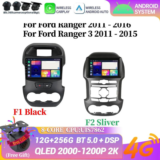 Android 14 For Ford Ranger 3 2011-2015 Car Radio Multimedia Navigation 4G GPS Bluetooth Wireless Carplay Head Unit Screen Stereo