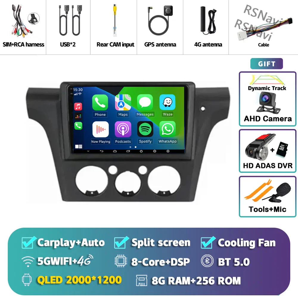 Android 14 Carplay Auto Car Radio Multimedia Player For Mitsubishi Airtrek Outlander 2001-2005 2din Autoradio Stereo Head Unit
