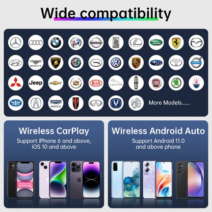 BRUXE 2025 V1 CarPlay Smart Box Android 12 Wireless CarPlay Adapter Android Auto AI Box for Netflix IPTV YouTube