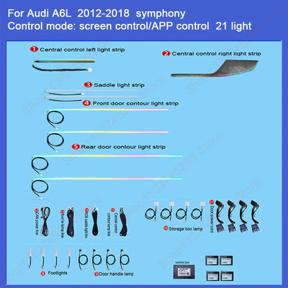 Ambient Light For A6 C7 S7 S6 A7 RS6 RS7 2012-2018 environmental Backlight Atmosphere Lamp Kit Symphony 256 Colors