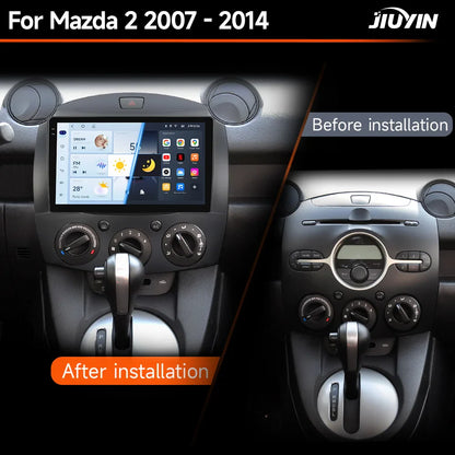 JIUYIN Android 13 Car stereo Radio Multimedia Video Player Navigation GPS For MAZDA 2 Mazda 2 2007 - 2014 Head Unit Carplay