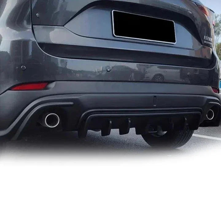 2024 New Rear Bumper Diffuser Exhaust with LED Light For Mazda CX-5 2020-2023 Carbon Fiber Car Tuning Accessory Bodykit Parts pp