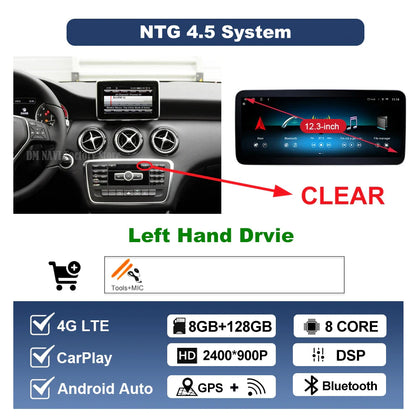 Wireless CarPlay Android Auto For Benz A Class 2013-2018 GLA Class 2015-2019 Navigation GPS Multimedia Display Head Unit BT DSP