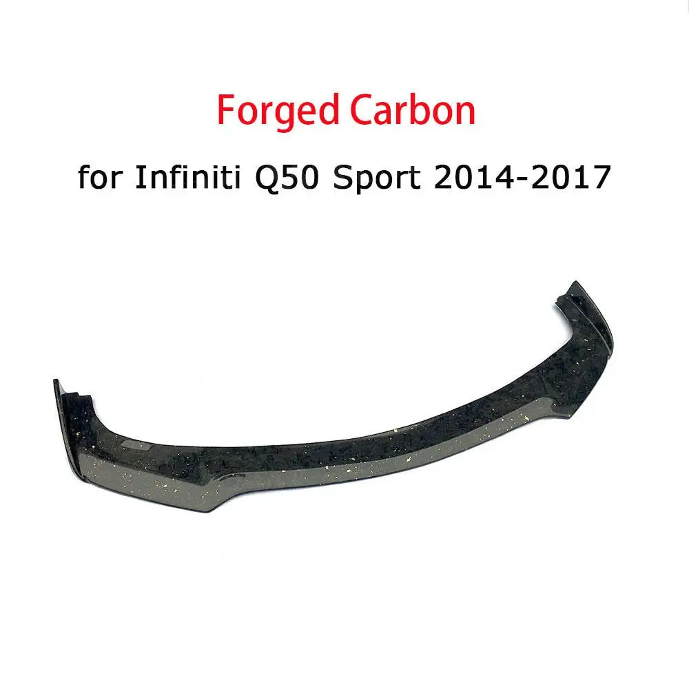 Carbon Fiber Front Bumper Lip Spoiler Protector Covers For Infiniti Q50 Sport 2014-2017 car styling